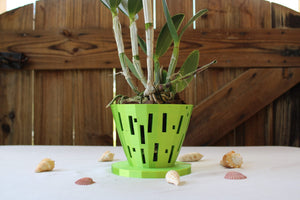 Metallic Lime Orchid Pot