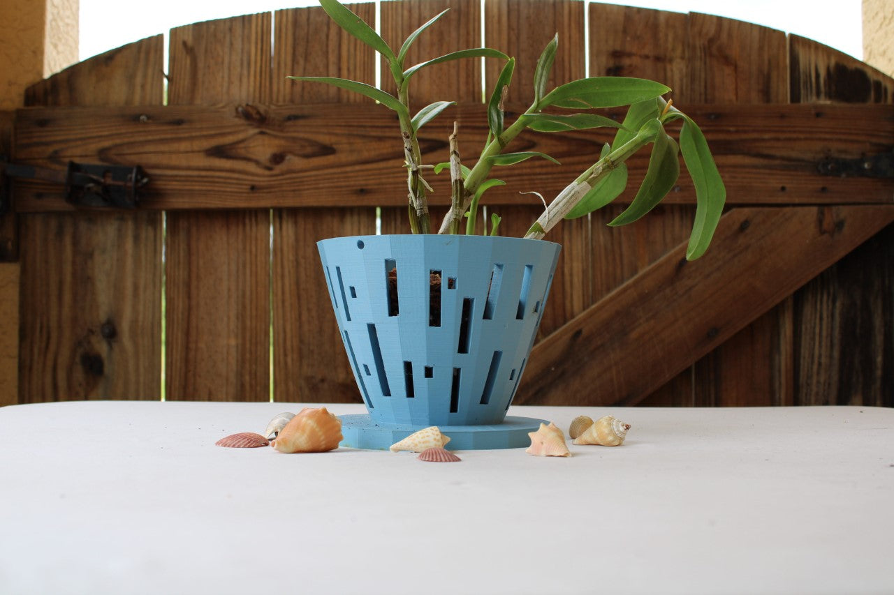 Periwinkle Blue Orchid Pot